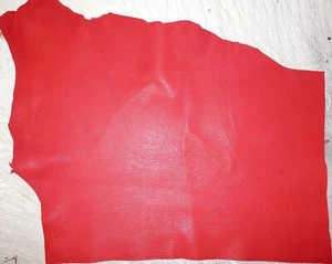 12"x17" RED Deer Hide Leather avg 1mm thick #681 - Picture 1 of 1