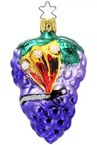 Inge Glas OWC 2887 uva con farfalla vetro tedesco ornato NUOVO con confezione regalo GRATIS - Foto 1 di 2