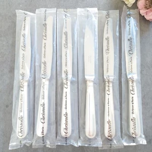 Christofle Albi Dessert Knife 6pcs Silverplate Flatware Brand New - Picture 1 of 22
