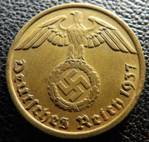 Third Reich Germany WW2-Era 10 Reichspfennig (Pfennig) Bronze Coin Genuine!! - Picture 1 of 5