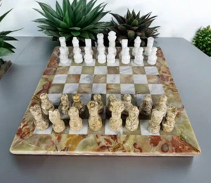 Juego de ajedrez de mármol de 12", caja de almacenamiento de regalo, juego de ajedrez de piedra para regalo del día del padre-nuevo - Imagen 1 de 21