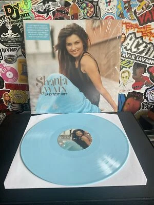 SHANIA TWAIN Greatest Hits 2LP BABY BLUE VINYL in Shrink W/HYPE STICKER  - Image 1 of 3