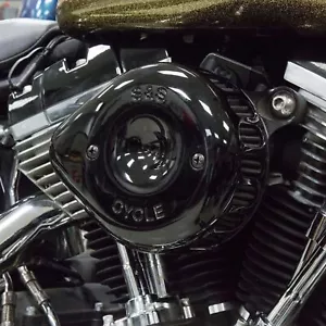 S&S Black Mini Teardrop Stealth Air Cleaner Kit For Harley-Davidson Twin Cam FBW - Picture 1 of 3