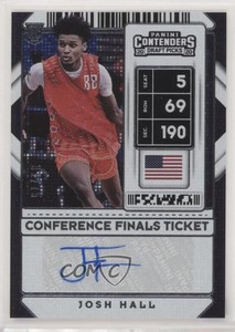2020 Panini Contenders Draft Picks Conference Finals Ticket /75 Josh Hall Auto