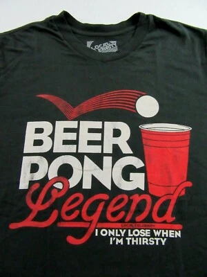 Camiseta de fiesta punk rock Beer Pong Legend "Solo pierdo cuando tengo sed" talla M Foto 1 de 4