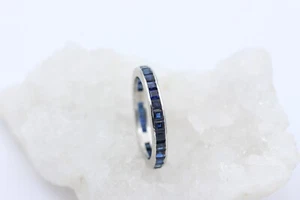 Traumhafter Weißgold Memory Saphir Ring aus 585 / 14K mit Saphiren | Gr. 64 - Bild 1 von 5