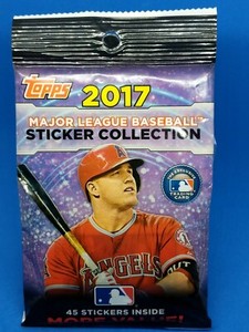 New Sealed 2017 TOPPS  BASEBALL MLB STICKER COLLECTION VALUE PACK 45 Stickers