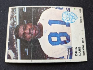 1961 Fleer Football Karte # 84 Dick Lane (HOF) - Detroit Lions (sehr guter Zustand) - Bild 1 von 3