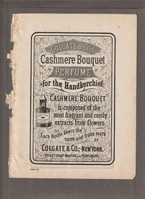 1888 COLGATE PERFUME Magazine AD~PYLE'S PEARLINE/U.S Army Caps~TARRANT'S Seltzer - Image 1 of 2