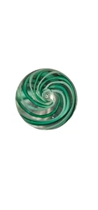 Signierter grüner Wirbelband Spirale Kunst Glas Briefbeschwerer Blase - Bild 1 von 7