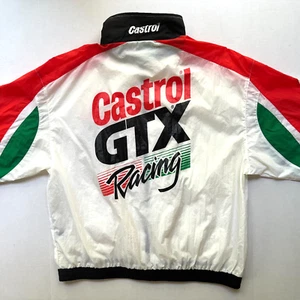 Vintage Castrol GTX Racing Jacket Men XL Windbreaker Full Zip NASCAR Pristine - Picture 1 of 12