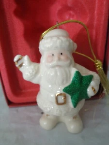 Lenox - Santa Holding Green Star - Porcelain Ornament - Picture 1 of 3