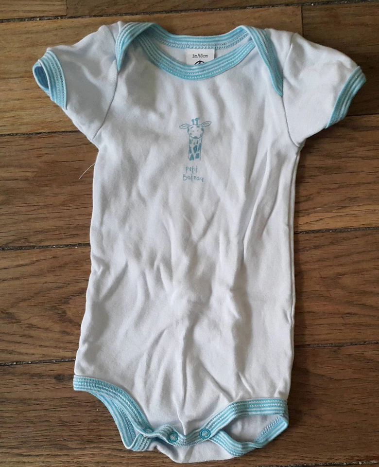 Body Mangas Cortas PETIT BATEAU 3 Mes Azul Bodie - Imagen 1 de 1