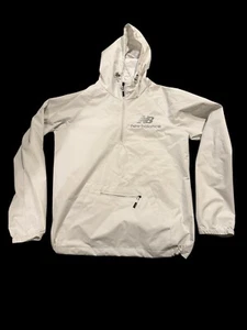 New Balance Womens Jacket Size M Half Zip Windbreaker Outdoors White Hooded - Picture 1 of 2