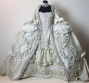 18th Century Victorian Wedding Dresses Court Queen Charlotte Marie Antoinette - Picture 1 of 8