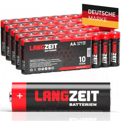 Langzeit Alkaline Batterien AA AAA Mignon LR06 Micro LR03 10 20 40 50 100 Stück - Bild 1 von 4