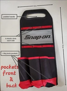Snap On Tools carry bag organizer tools 6 pockets 12 elastic opening W/logo NEW! - Picture 1 of 8