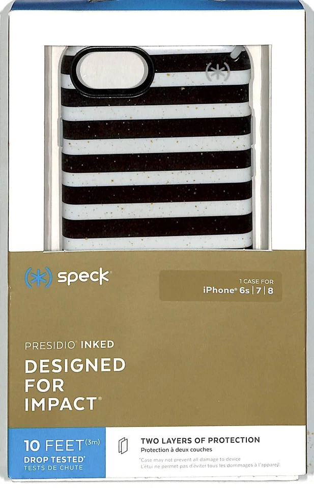 Speck Presidio Inked iPhone SE 2nd 8/iphone 7/iphone 6s Case Stripe Gold