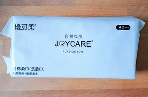 80 Count 100% Cotton Face Towel Disposable Tissue Wipes Lint Free Makeup Remover - Picture 1 of 4