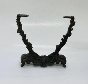 Antique Victorian Bronze Spin Mirror Holder Frame 4.75” Tabletop Ornate Decor X - Picture 1 of 13