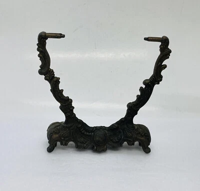 "Antiguo marco de soporte de espejo giratorio de bronce victoriano 4,75"" decoración de mesa ornamentada X" Foto 1 de 4