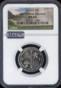 2019-S San Antonio Quarter NGC MS65 Auction - Picture 1 of 2