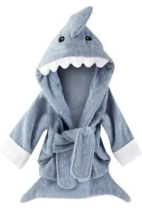 Baby Aspen Infant Let the Fin Begin Blue Shark Robe (0-9m), GUC - Picture 1 of 7