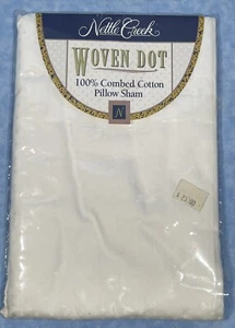 NETTLE CREEK Woven Dot Standard size 100% Combed Cotton Pillow Sham NIP - Picture 1 of 9