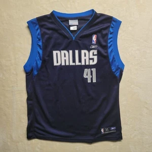๐ Vintage Reebok Dallas Mavericks #41 Dirk Nowitzki NBA Jersey XL - Classic Nav - Picture 1 of 7