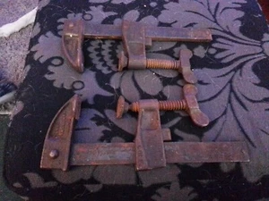 2 Vintage Hartford Clamp Co. Heavy Duty Clamps - Picture 1 of 12