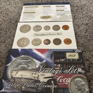 1959 Vintage P & D United States Coinage BU 10 Coin Set - Picture 1 of 1