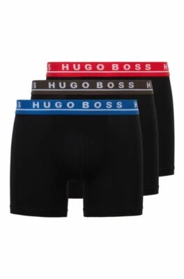 Hugo Boss Boxer/Trunk Stretch Cotton Logo Pack Of Three Underwear Size M - Image 1 of 4