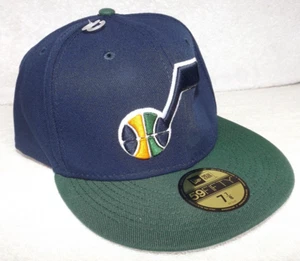 New Era Utah Jazz NBA 59FIFTY Unisex 7 7/8 Navy/Green 2-Tone Fitted Hat Cap, New - Picture 1 of 9