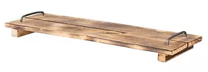 Tablett Holz L60cm Naturbraun Geflammt Serviertablett Deko Küchen Tablett Griffe - Bild 1 von 6