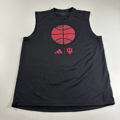Indiana Hoosiers Basketball Adidas Aeroready Tank Top Practice T Shirt Sz L BLK - Image 1 of 4