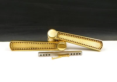 ▨ 7X7mm Ancienne Paire de Poignées Bequilles perlées en Bronze Style Louis XVI - Photo 1/4