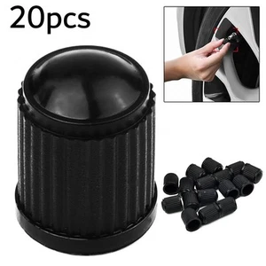 20PCS Black Plastic Dome Shape Valve Cap for Car Tyres No Air Leak or Dirt - Picture 1 of 12