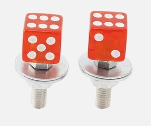 Paar Schrauben Winkelschrauben Kennzeichen Motorrad Harley Custom Rotmutter Universal - Bild 1 von 1