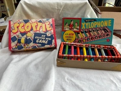 SALE   set of 2 vintage toys SCOTTIE  boxed "Scottie" game & Xylophone COMPLETE - Изображение 1 из 4