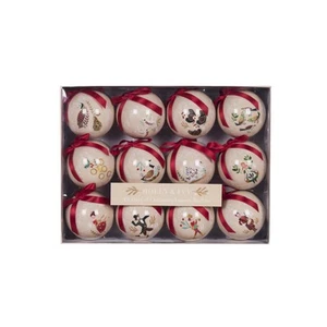 Holly & Ivy 12 Days Of Christmas Luxury Bauble Gift Set 8cm Christmas Decoration - Picture 1 of 1