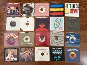 1980s Lot of 20 ROCK/POP Vinyl 45RPM Records Sting Police Yes Miami Vice Bangles - Picture 1 of 10