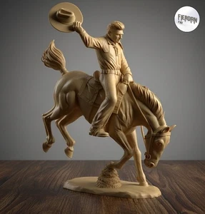 Cowboy auf Aufzuchtpferd - Bild 1 von 1