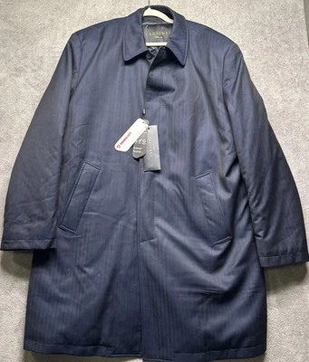 Cardinal of Canada Wool Herringbone PrimaLoft Long Overcoat Navy Blue XL - Image 1 of 4