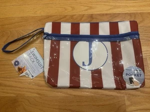 Badeanzug Sack rot weiß blau Flagge Morgan Home Fashions groß personalisiert "J" - Bild 1 von 5