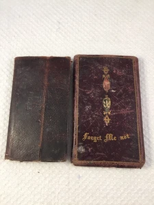 Antique burgundy Leather Needle Case - 'Forget Me Not' - Picture 1 of 11