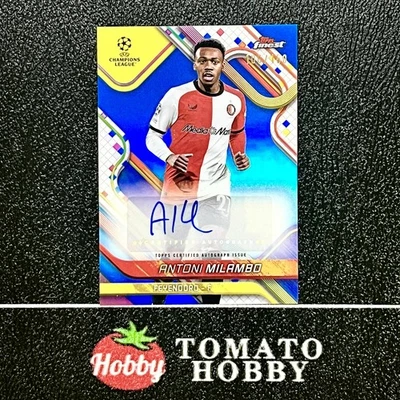 TOPPS FINEST UEFA 2024-25 ANTONI MILAMBO /150 REFRATOR AZUL AUTOMÁTICO FEYENOORD - Imagem 1 de 2