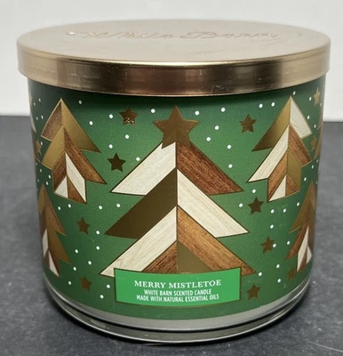 Bath & Body Works Merry Mistletoe Christmas 3 Wick Candle 14.5 oz New Unused - Image 1 of 4