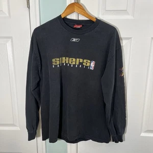 Vintage Reebok NBA Philadelphia 76ers Sixers Long Sleeve Shirt Men’s Size Large - Picture 1 of 12