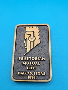 Vintage Rare 1960's Paperweight Praetorian Mutual Life Insurance Dallas TX - Picture 1 of 3