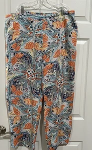 Chicos pants sz 3 multicolor linen wide leg Island beach coastal nautical, Nice - Picture 1 of 4